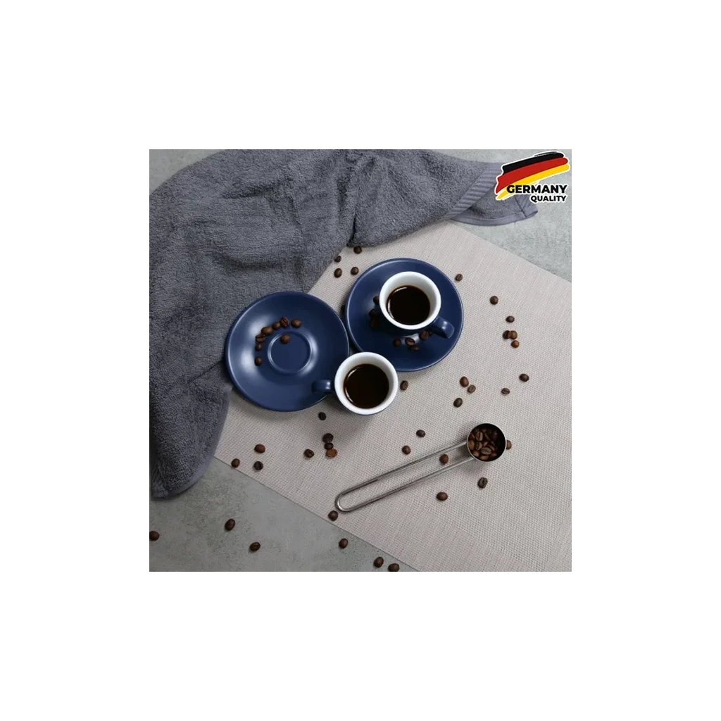 Набір чашок Kela Mattia з блюдцем для еспресо 4 предмети Синій (12754) - зображення 4