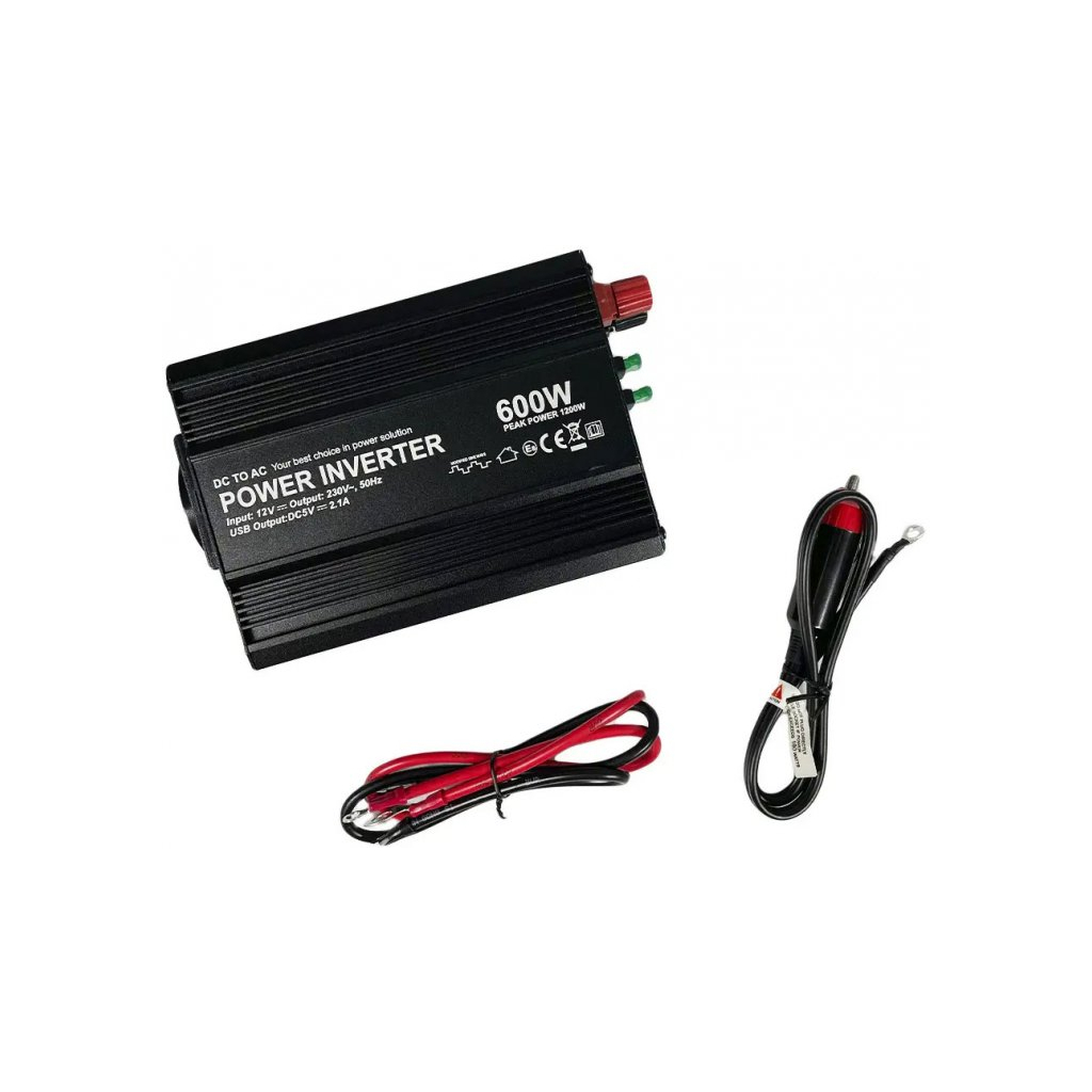Автомобільний інвертор Bottari DC 12V - AC 230V 600W (54655-IS) - изображение 4