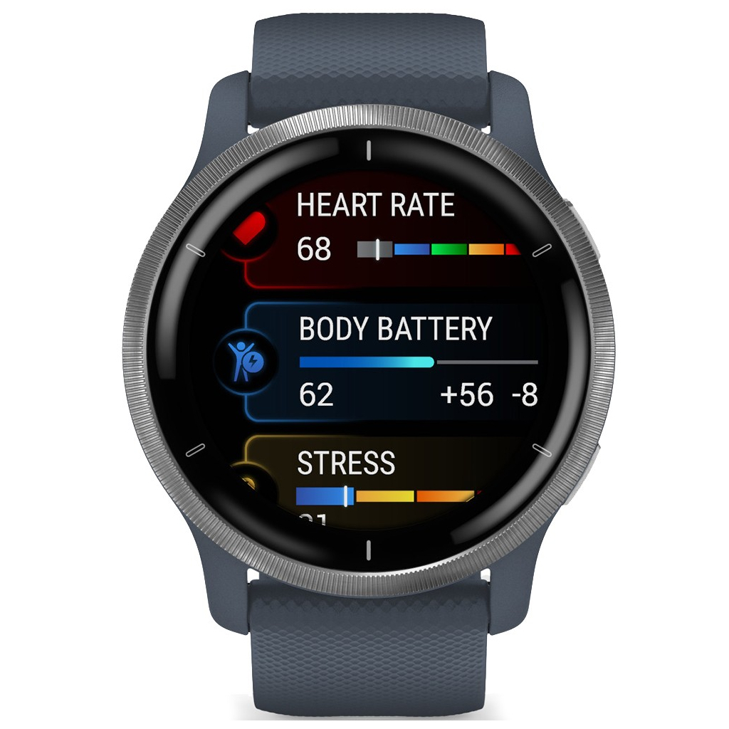 Смарт-годинник Garmin Venu 2, GPS, Wi-Fi, Blue Granite + Passivated (010-02430-10) - зображення 8