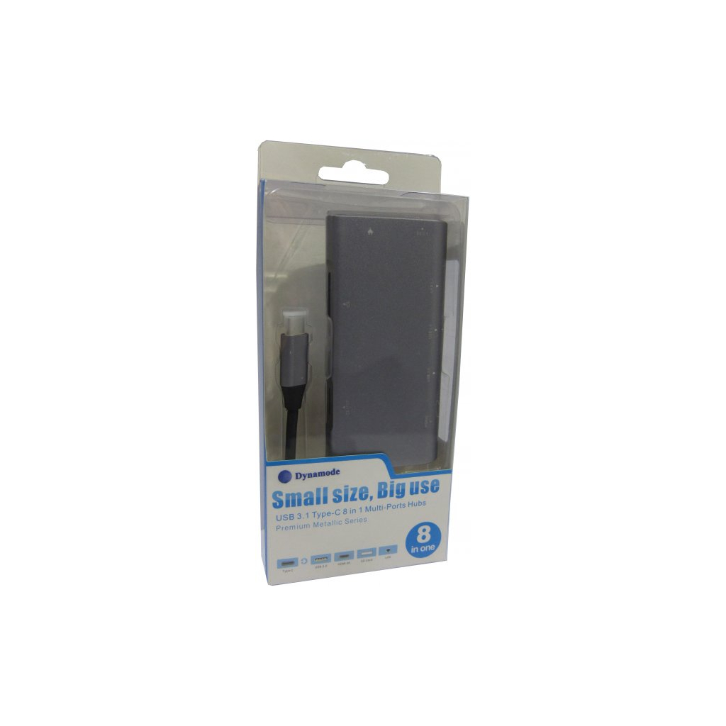 Концентратор Dynamode USB3.1 Type-C to HDMI, 3хUSB3.0, RJ45, USB Type-C Female, SD (Dock-USB-TypeC-HDMI-USB3.0-RJ45) - зображення 7
