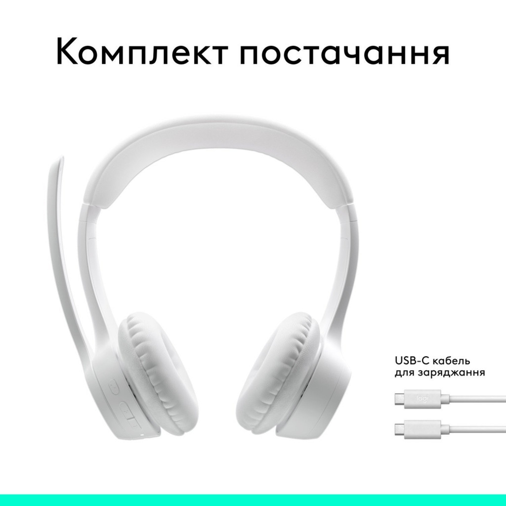 Навушники Logitech Zone 300 Bluetooth Off-White (981-001417) - зображення 10