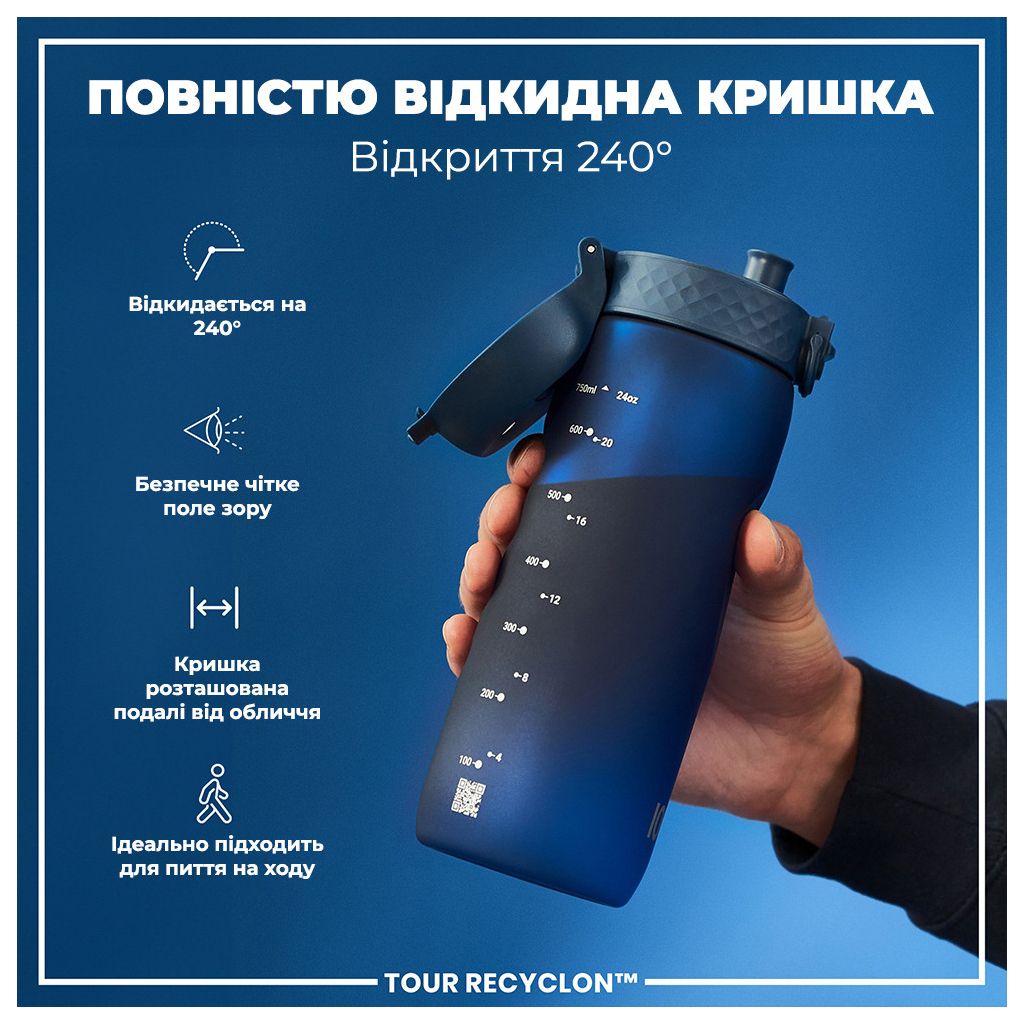 Пляшка для води ION8 OneTouch 750 мл BPA Free, Navy (I8RF750NAV) - зображення 3