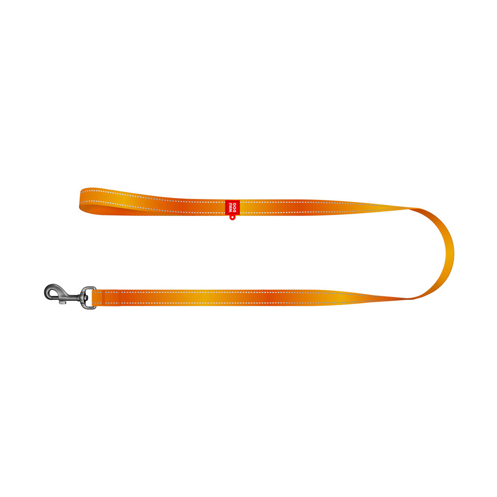 Повідець для собак WAUDOG Nylon Mono, світловідбивний S помаранчевий (52174) - зображення 3