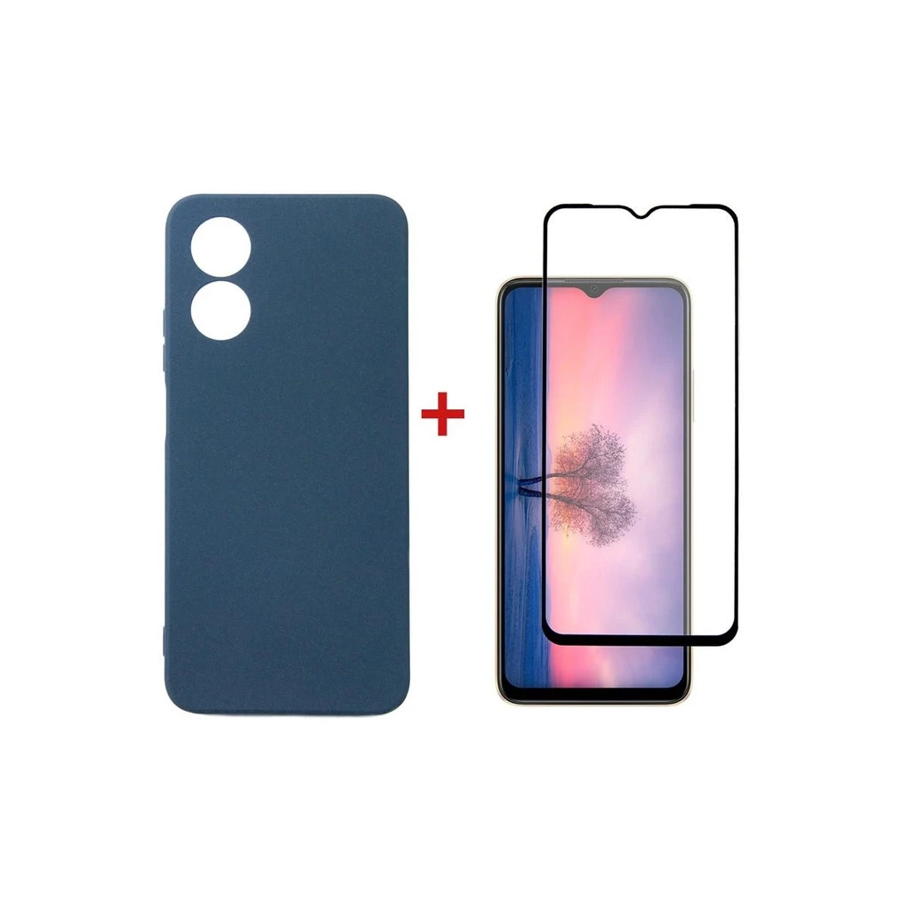 Чохол до мобільного телефона Dengos Kit for OPPO A17 case + glass (Blue) (DG-KM-01) - зображення 1