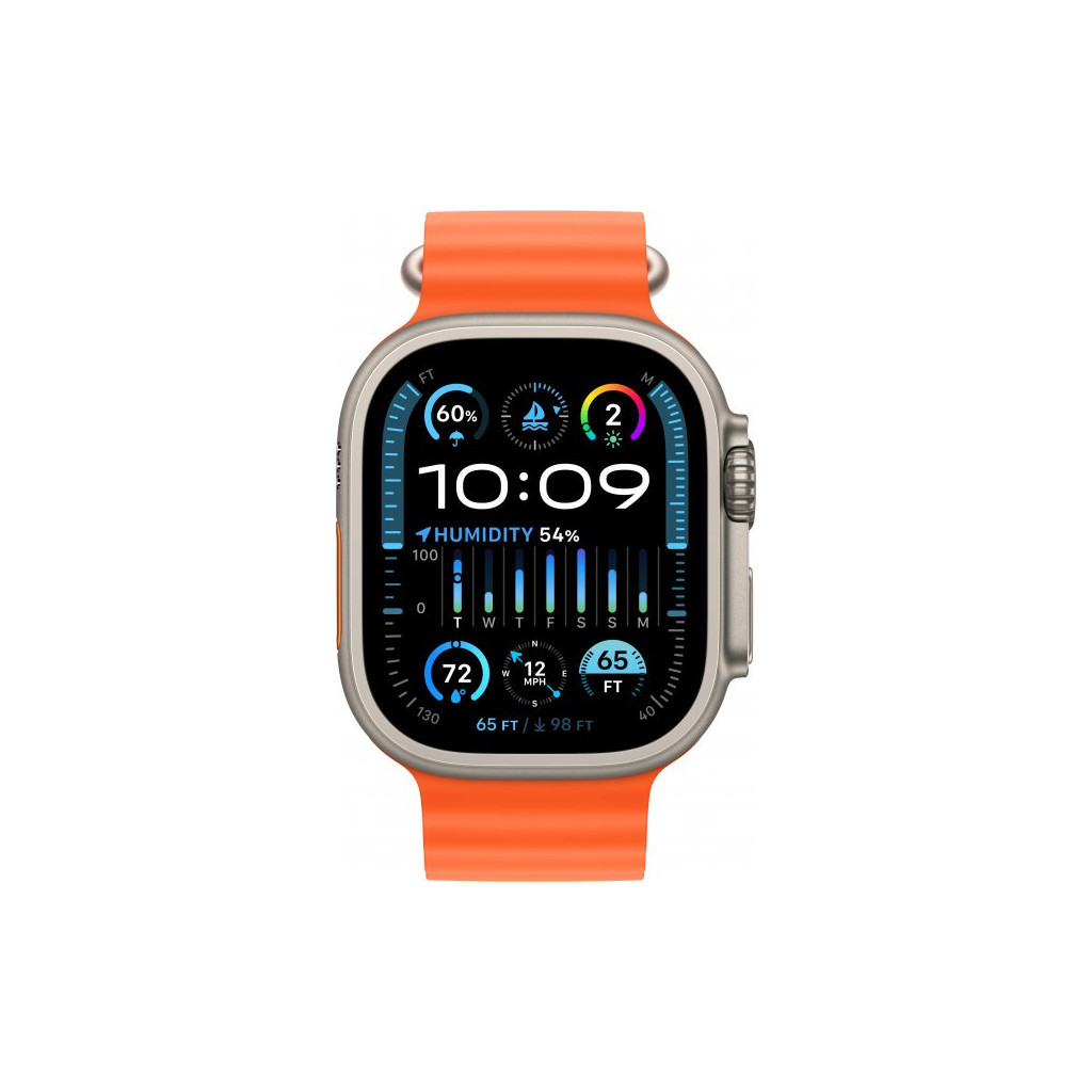 Смарт-годинник Apple Watch Ultra 2 GPS + Cellular, 49mm Titanium Case with Orange Ocean Band (MREH3UL/A) - зображення 2