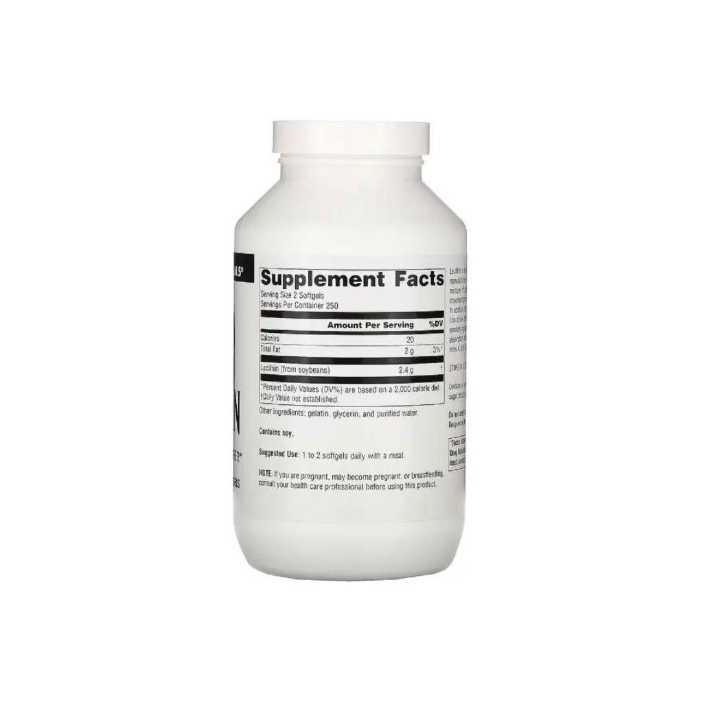 Амінокислота Source Naturals Лецитин, 1200мг, Lecithin, 500 желатинових капсул (SN0618) - зображення 2