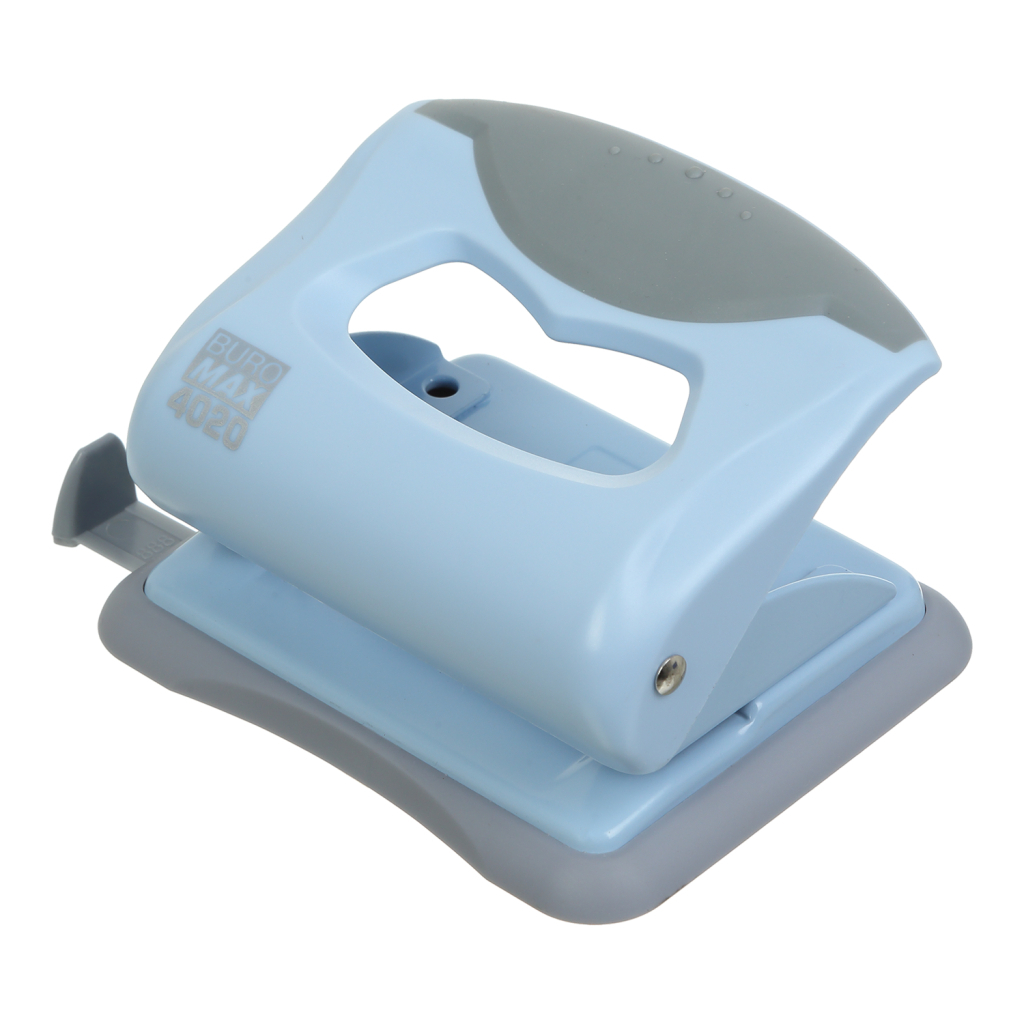 Діркопробивач Buromax пластиковий PASTEL, до 20 аркушів, 125 х 95 х 65 мм, блакитний (BM.4020-14) - зображення 1