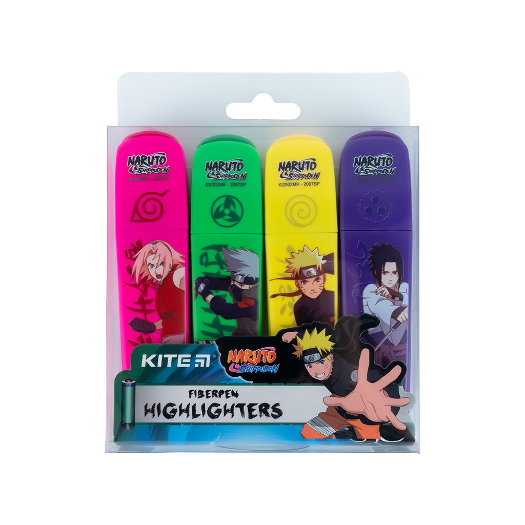 Набір маркерів Kite Highlighter Naruto, набір з 4-х кольорів (NR24-444) - зображення 2