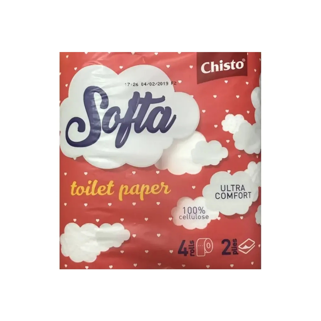 Туалетний папір Chisto Softa 2 шари 4 рулони (4823098408352) - изображение 1