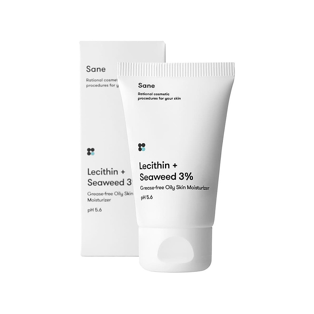 Крем для обличчя Sane З лецитином + морські водорості 3% Для жирної шкіри 40 мл (4820266830090) - зображення 1