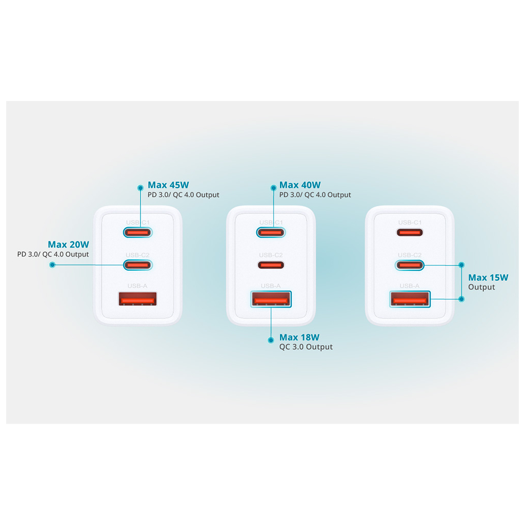 Зарядний пристрій D-Link 2xUSB-C + 1xUSB-A 65W GaN white (DCP-651) - зображення 7