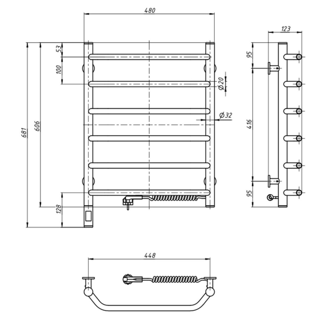 Сушарка для рушників Navin Блюз, 600х480х123мм (12-006033-4860) - зображення 5