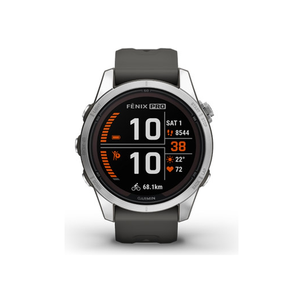 Смарт-годинник Garmin fenix 7S Pro Solar, Glass, SS w/Graphite band, GPS (010-02776-01) - зображення 2