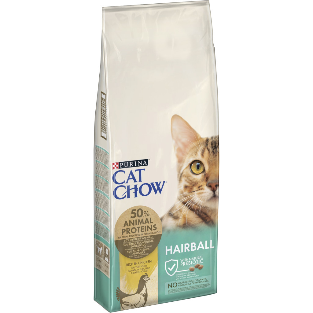 Сухий корм для кішок Purina Cat Chow Hairball з куркою 15 кг (5997204514523) - изображение 2