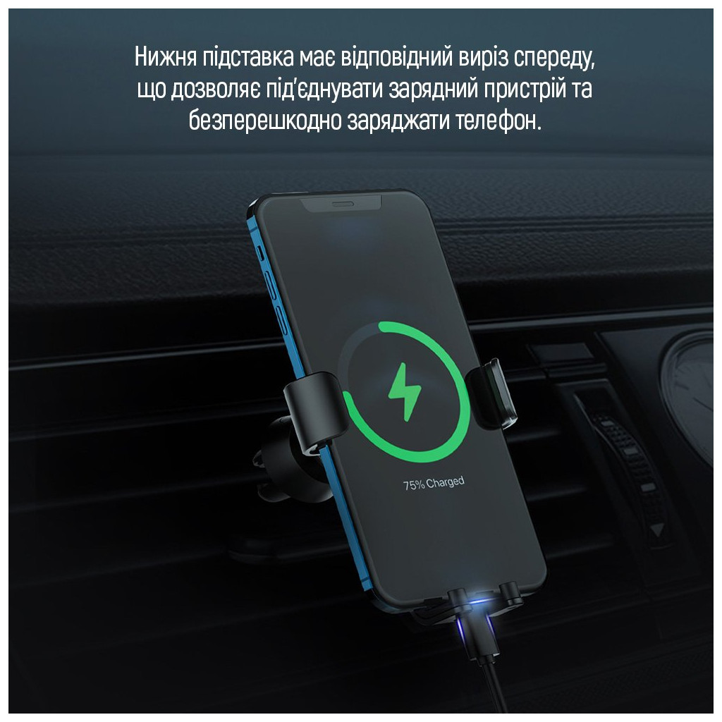 Універсальний автотримач ColorWay Metallic Gravity Holder 3 Black (CW-CHG14-BK) - изображение 10