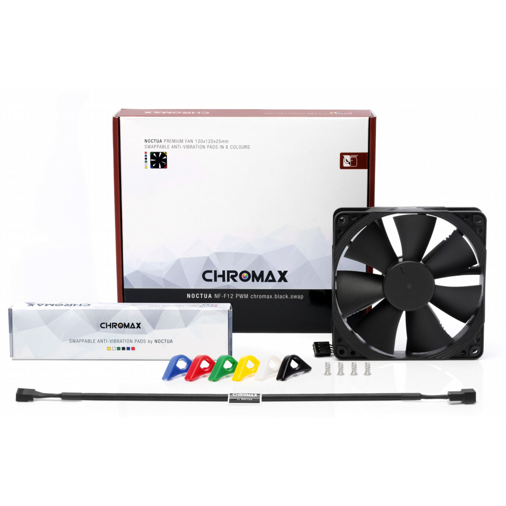 Кулер до корпусу Noctua NF-F12PWM CHROMAX.BLACK.SWAP - зображення 3