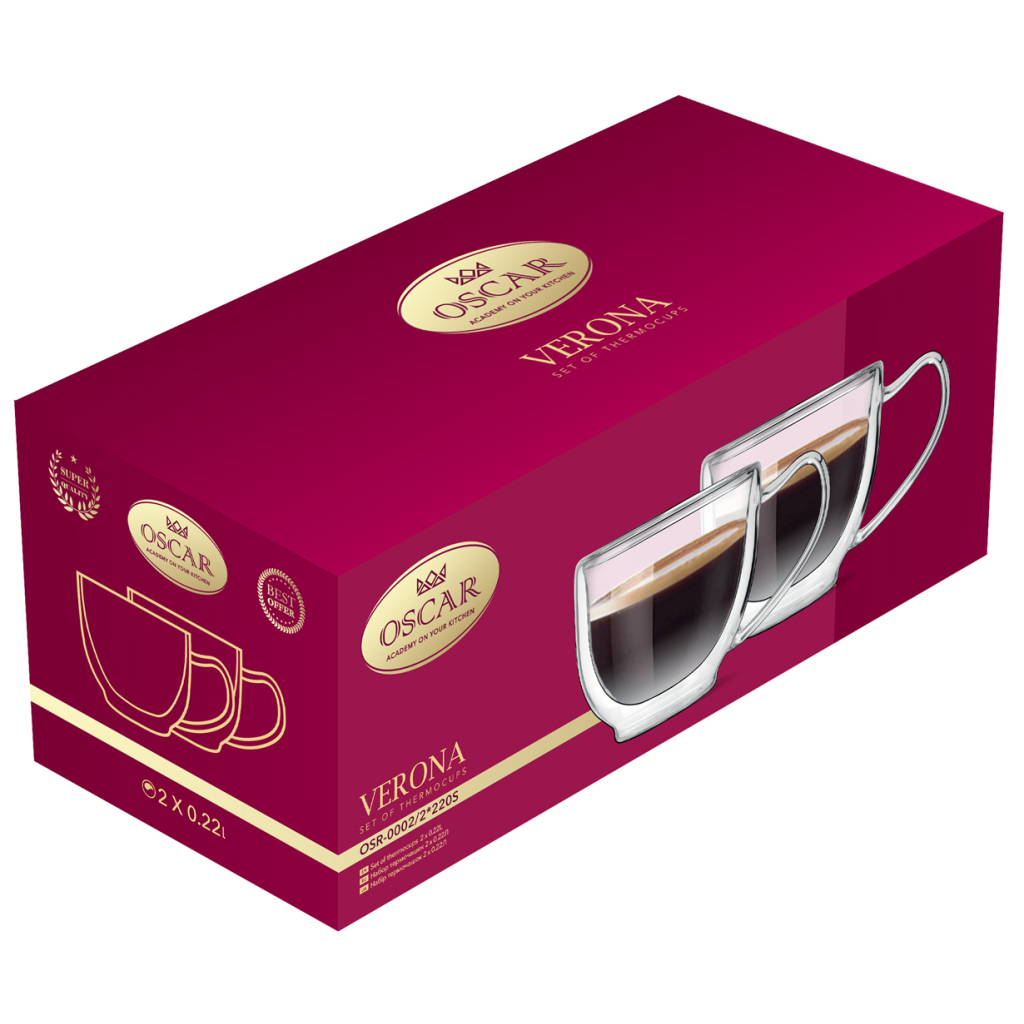 Набір чашок Oscar Verona 2 х 220 мл (OSR-0002/2*220s) - зображення 3