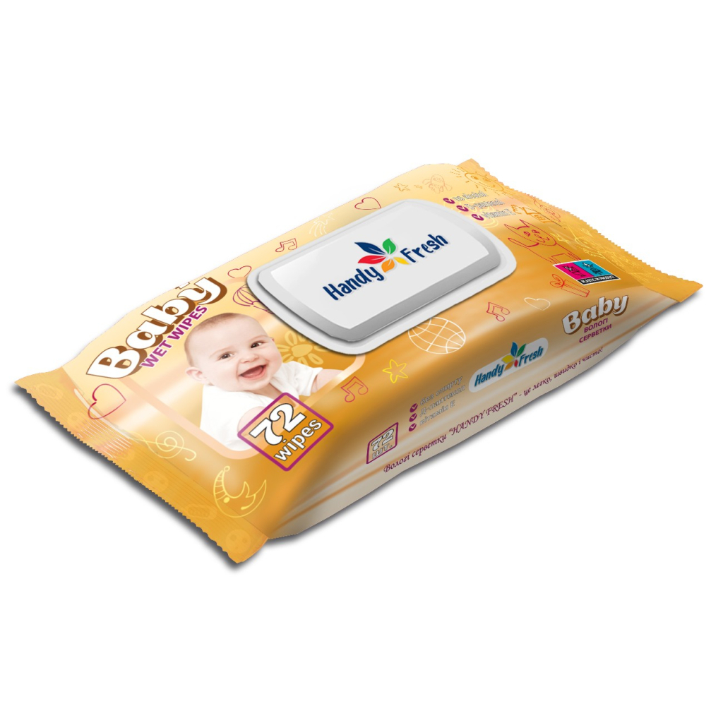 Дитячі вологі серветки Handy Fresh яблуко, клапан, 72 шт (4820237500205) - зображення 1