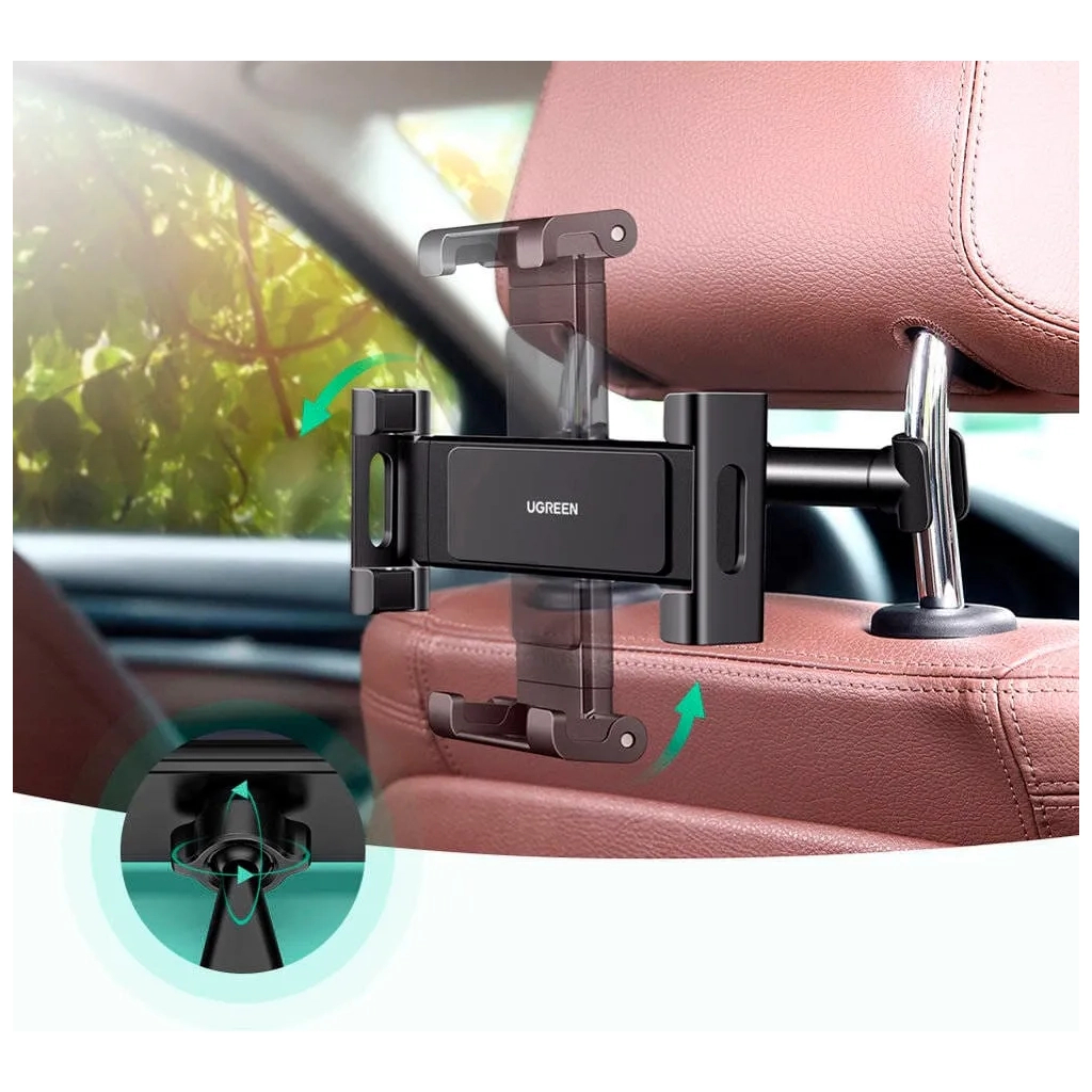 Універсальний автотримач Ugreen LP160 Car Headrest Mount Holder Black (60108) - зображення 3