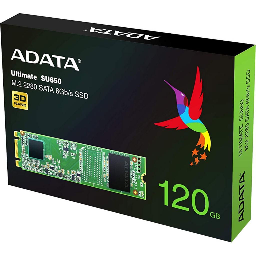 Накопичувач SSD M.2 2280 120GB ADATA (ASU650NS38-120GT-C) - зображення 2