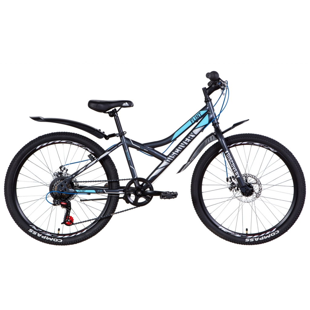 Велосипед Discovery 24" FLINT DD рама-13" 2021 Black/Blue (OPS-DIS-24-231) - зображення 1