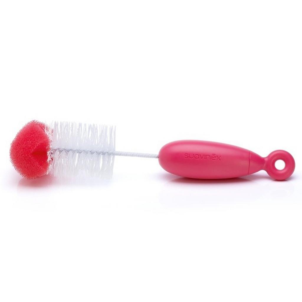 Щіточка для миття пляшечок Suavinex 2 в 1 червона (400275/3) - зображення 1