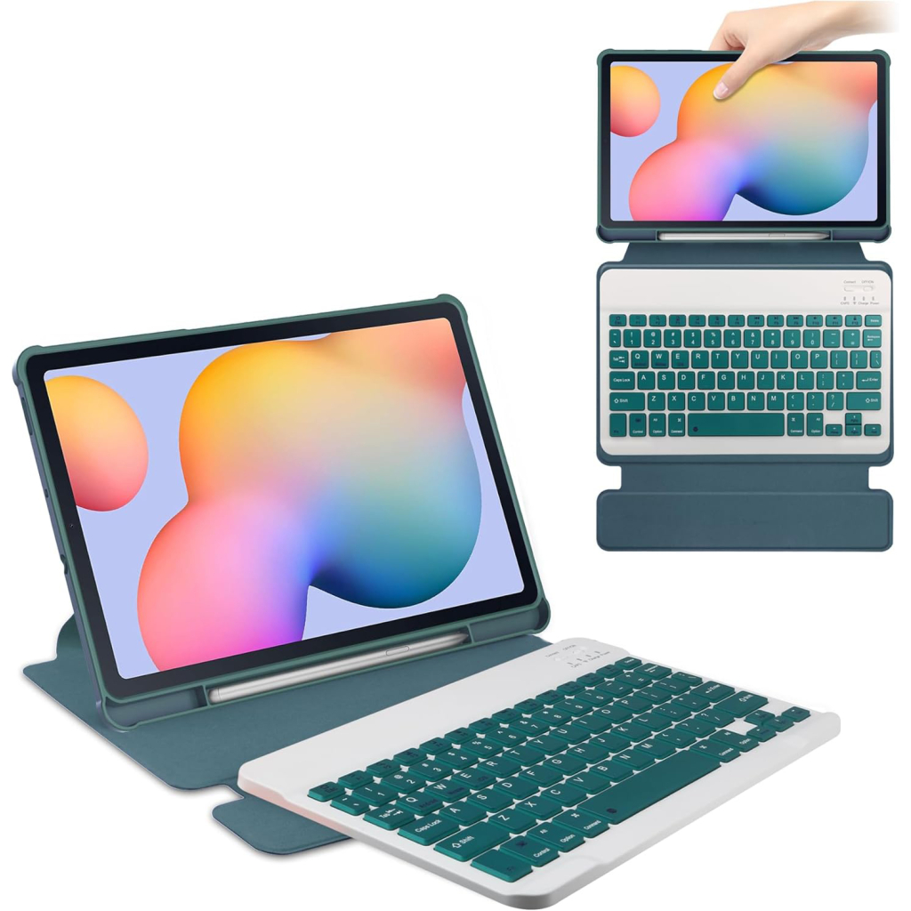 Чохол до планшета BeCover 360° Rotatable + Keyboard Samsung Tab S6 Lite 10.4 P610/P613/P615/P619 Dark Green (712406) - зображення 2