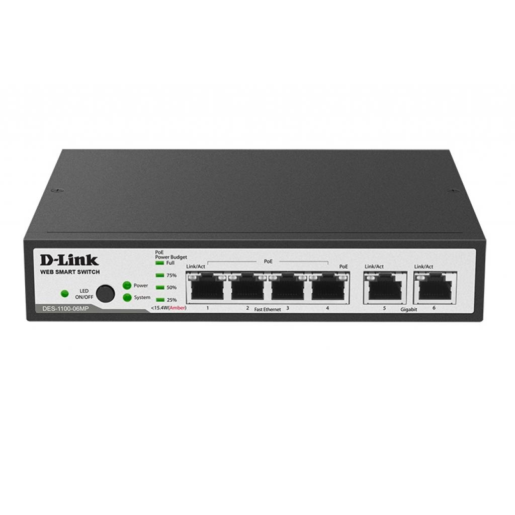 Комутатор мережевий D-Link DES-1100-06MP - зображення 1