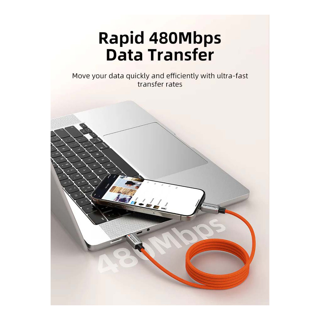 Дата кабель USB-C to USB-C 2.0m PD240W magnetic Cabletime (CA915729) - зображення 6