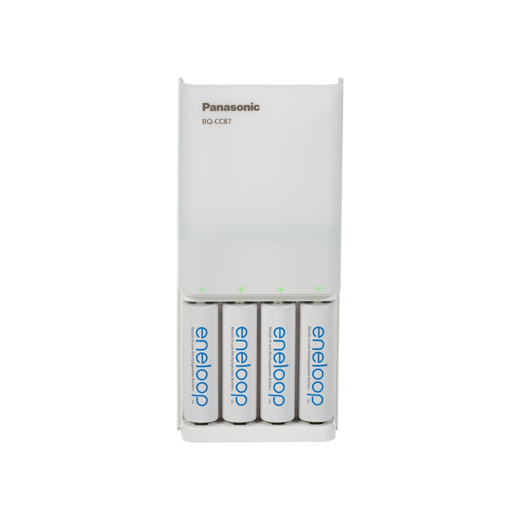 Зарядний пристрій для акумуляторів Panasonic BQ-CC87 USB in/out з функцією Power Bank +4AA 1900 mAh (K-KJ87MCC40USB) - зображення 1
