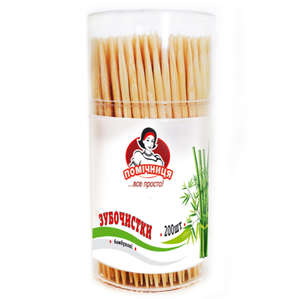 Зубочистки Помічниця Бамбукові 200 шт. (4820164966648) - зображення 1