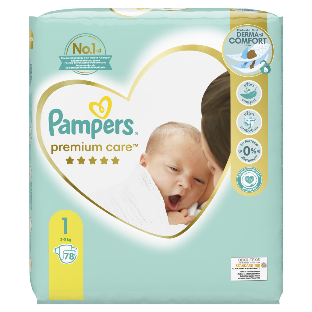 Підгузки Pampers Premium Care New Born Розмір 1 (2-5 кг) 78 шт (8001841104836) - зображення 2