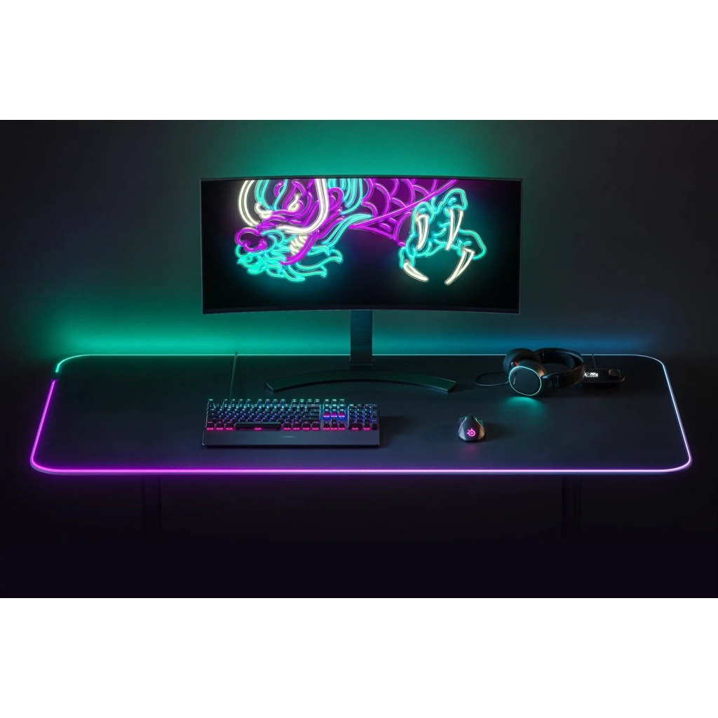 Килимок для мишки SteelSeries QcK Prism Cloth 5XL Etail RGB Black (63524) - зображення 6