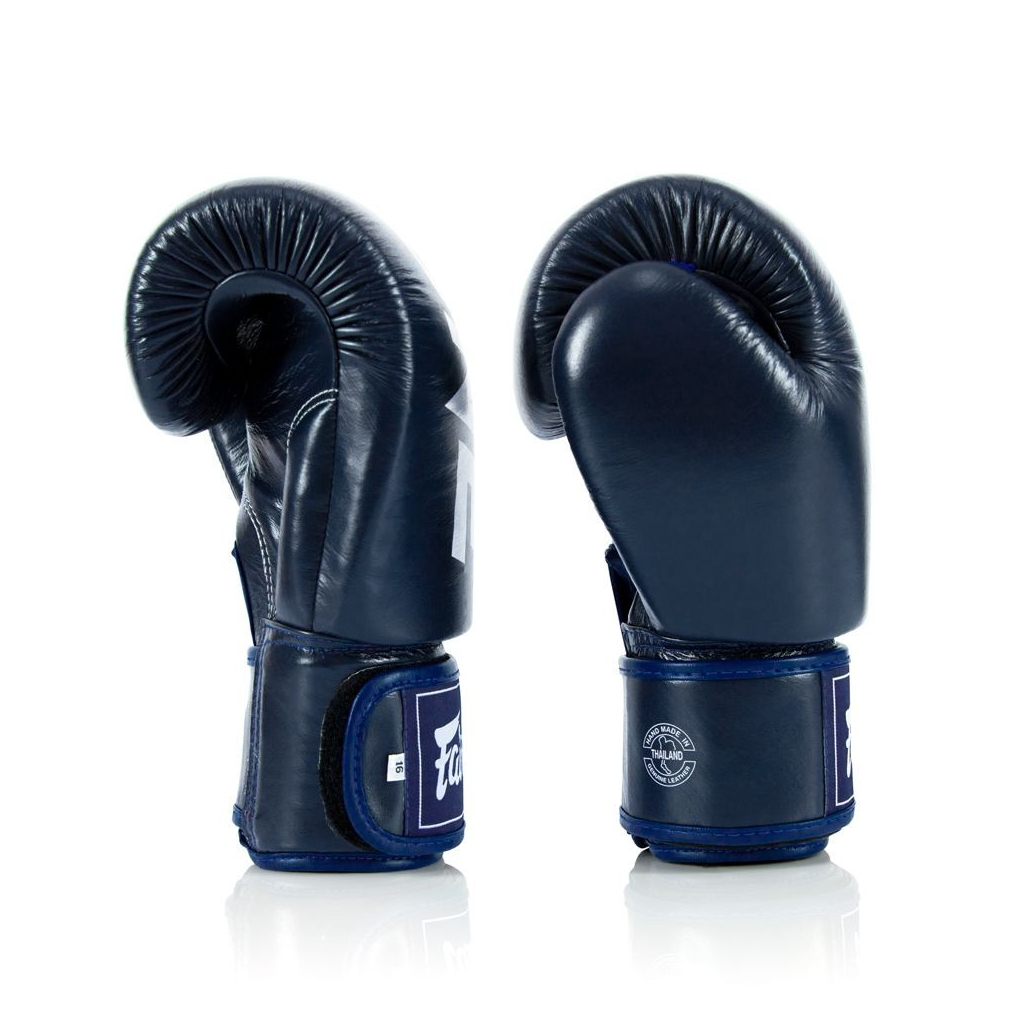 Боксерські рукавички Fairtex BGV1-ONE (натуральна шкіра) Blue 14 унцій (бинти в комплекті) (BGV1-ONE_14oz_Blue) - зображення 5