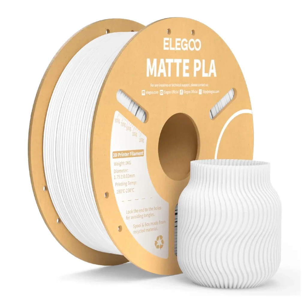 Пластик для 3D-принтера ELEGOO PLA matte 1кг, 1.75мм, white (50.203.0251) - зображення 1