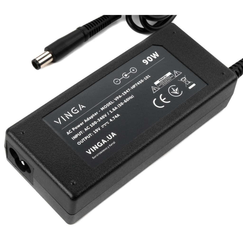 Блок живлення до ноутбуку Vinga HP 90W 19V 4.74A 7.4*5.0 (VPA-1947-HP7450-101) - зображення 3