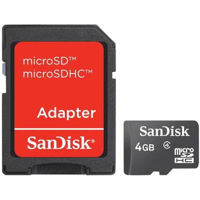 Карта пам'яті SanDisk 4Gb microSDHC class 4 (SDSDQM-004G-B35A) - зображення 1