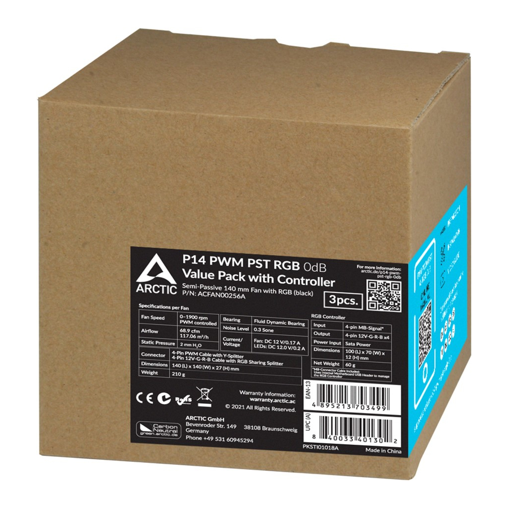 Кулер до корпусу Arctic P14 PWM PST RGB (ACFAN00256A) - зображення 5