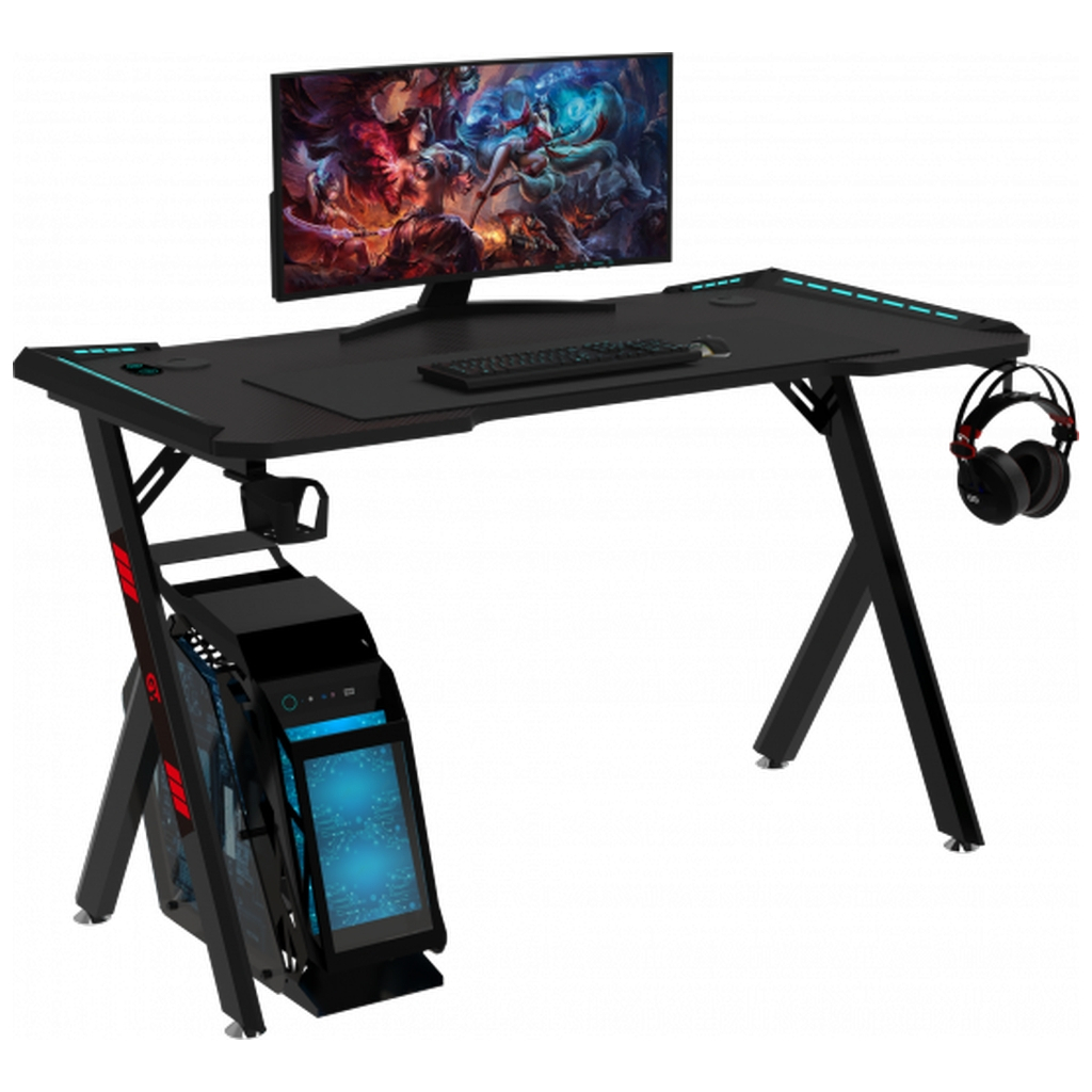 Комп'ютерний стіл GT Racer GT Racer T-1249 (120x60x73) Black (T-1249 (120x60x73) Black) - зображення 3