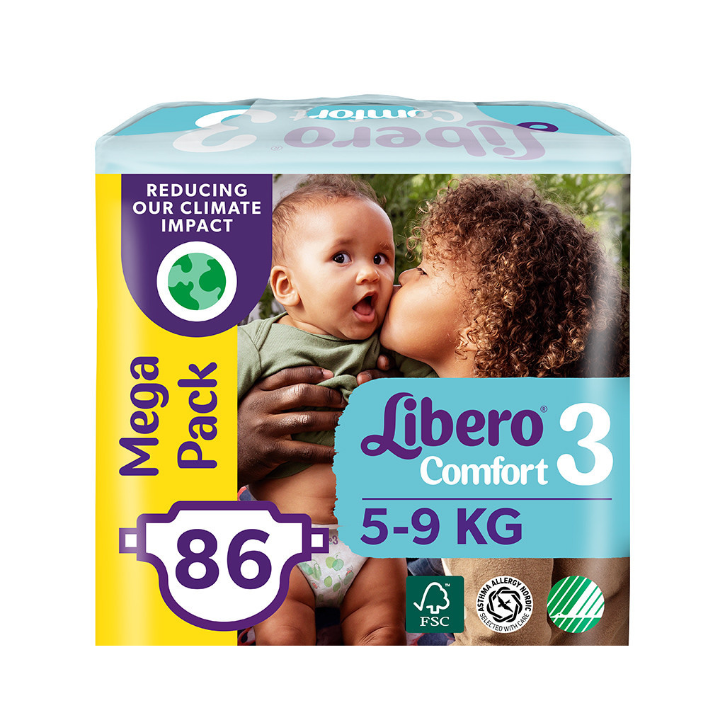 Підгузки Libero Comfort 3 5-9 кг 86 шт (7322541083117) - зображення 1