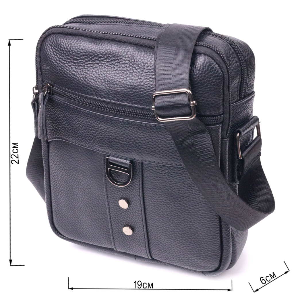 Сумка Vintage Чоловіча з натуральної шкіри Чорна (21291) - зображення 3