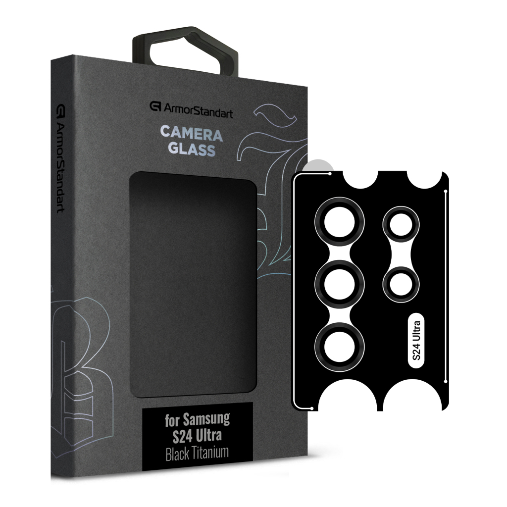 Скло захисне Armorstandart Camera glass Supreme Black Icon Samsung S24 Ultra Black Titanium (ARM76602) - зображення 1