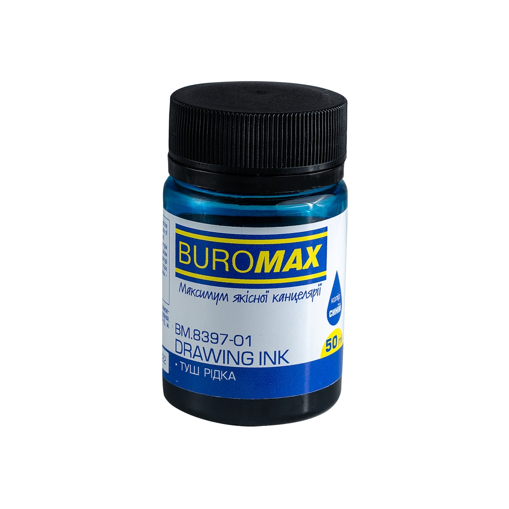 Туш для креслення Buromax 50 мл синій (BM.8397-01) - изображение 1