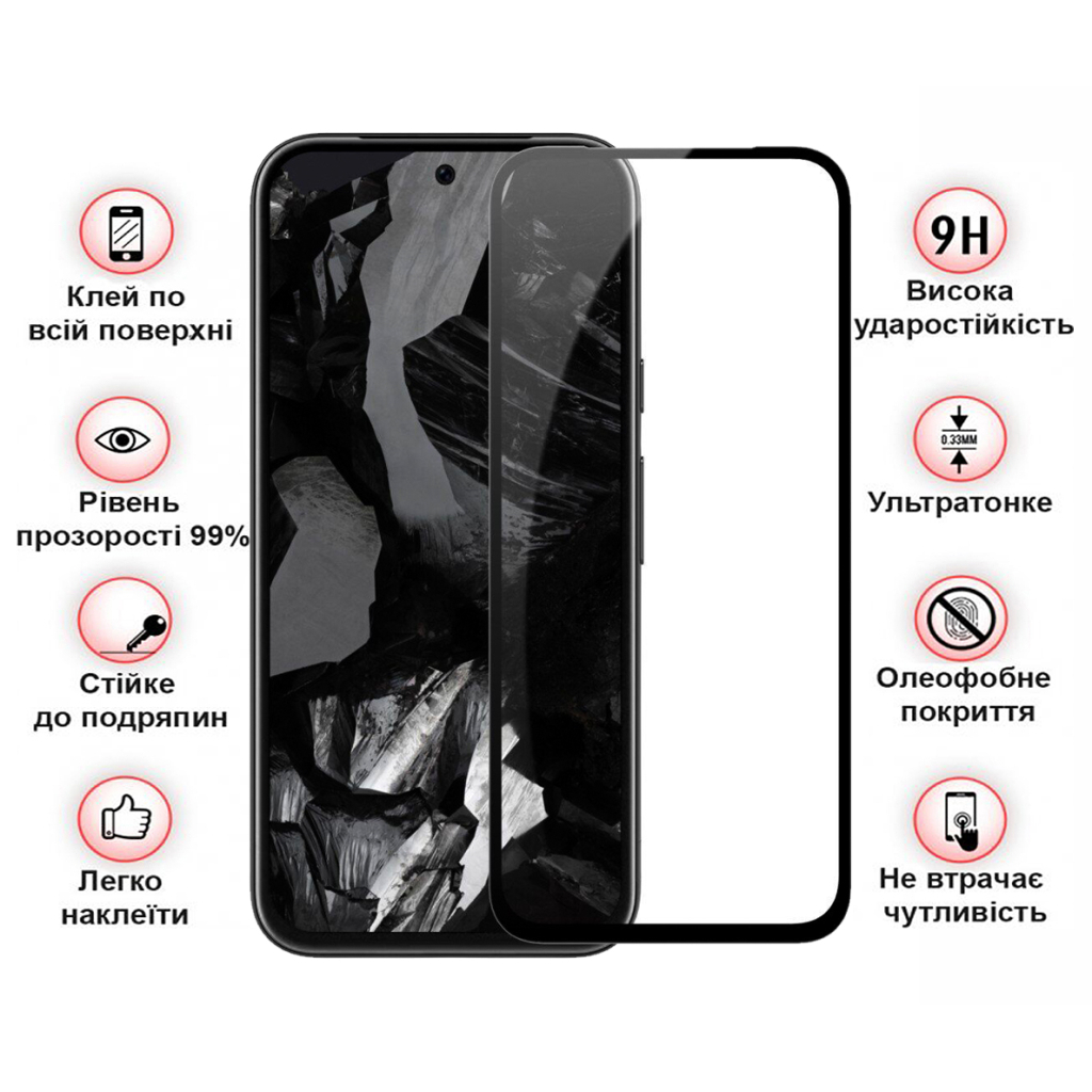 Скло захисне BeCover Google Pixel 8a Black (711663) - зображення 3