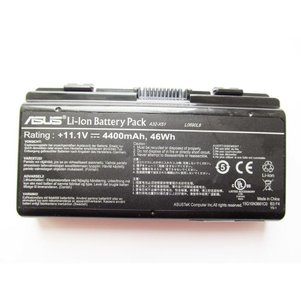 Акумулятор до ноутбука ASUS A32-X51, 4400mAh (46Wh), 6cell, 11.1V, Li-ion (A47402) - зображення 1