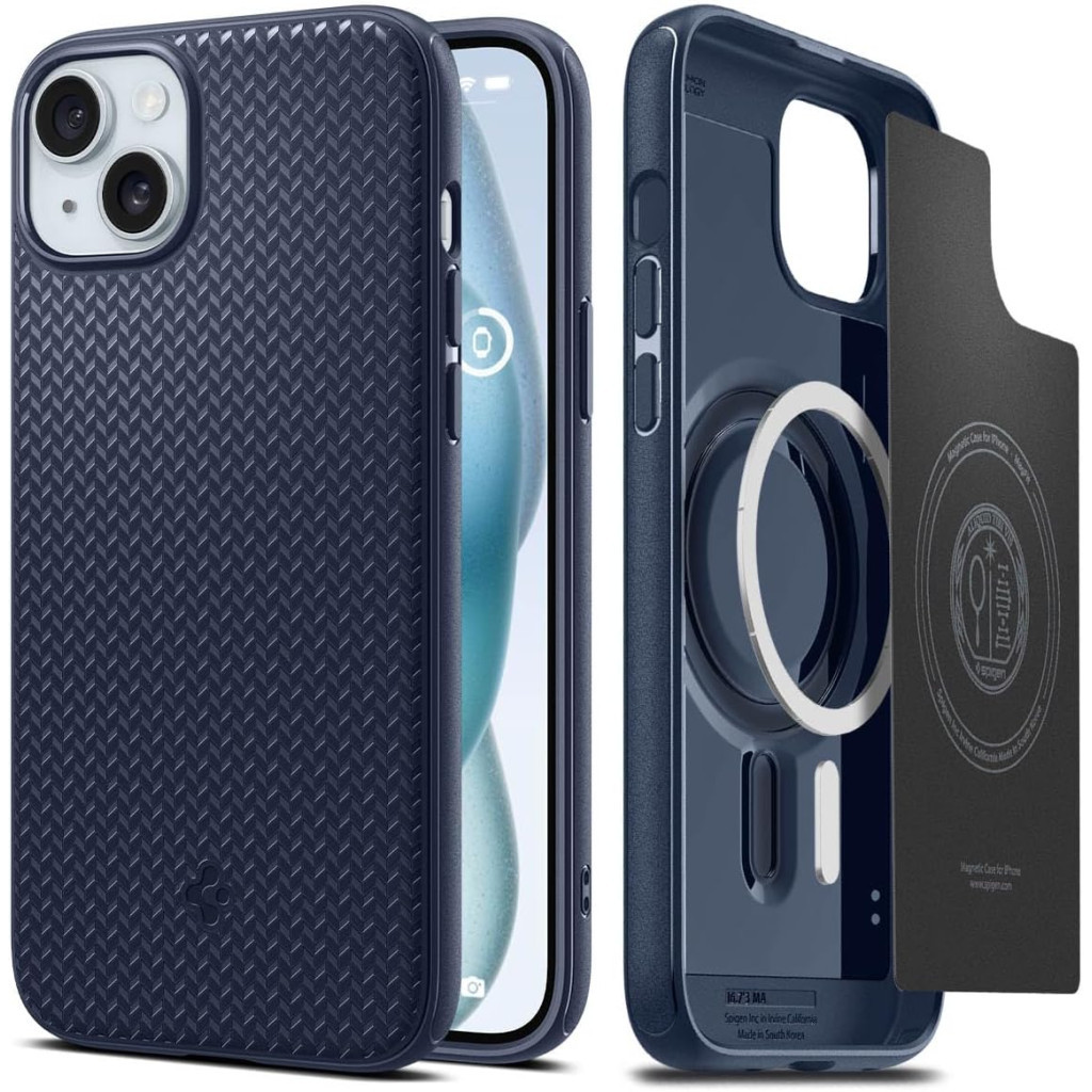 Чохол до мобільного телефона Spigen Apple iPhone 15 Plus Mag Armor MagFit Navy Blue (ACS06672) - изображение 4