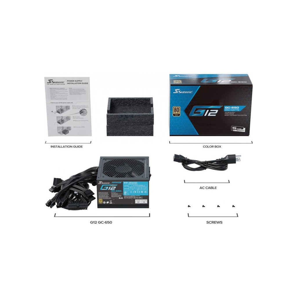 Блок живлення Seasonic 650W (G12 GC-650) - зображення 6