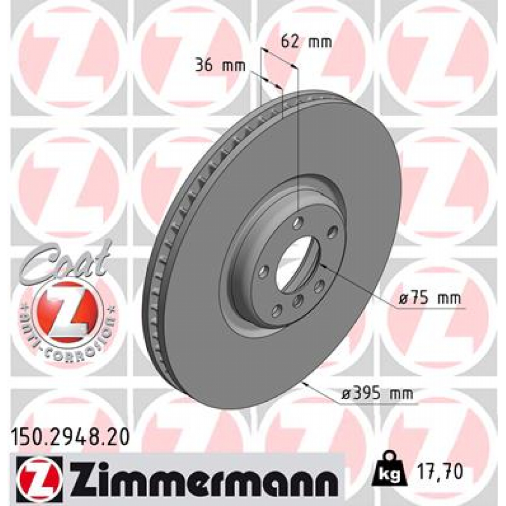Гальмівний диск ZIMMERMANN 150.2948.20 - зображення 1