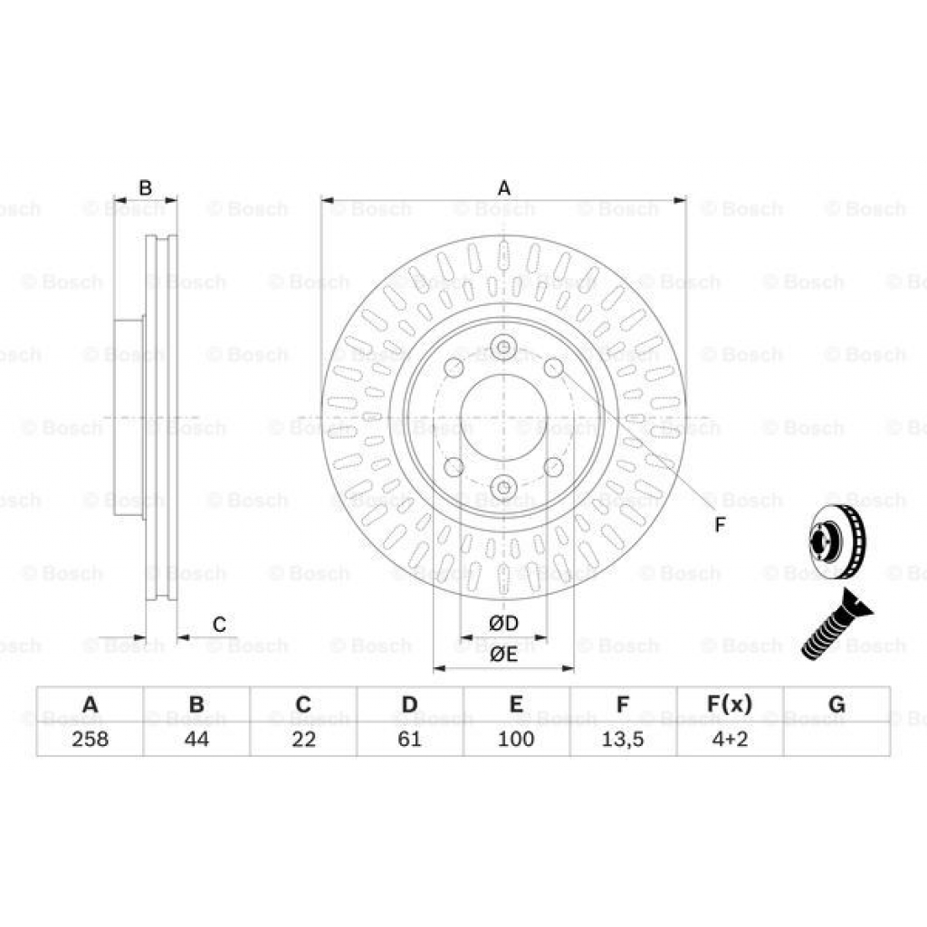 Гальмівний диск Bosch 0 986 479 A86 - зображення 5
