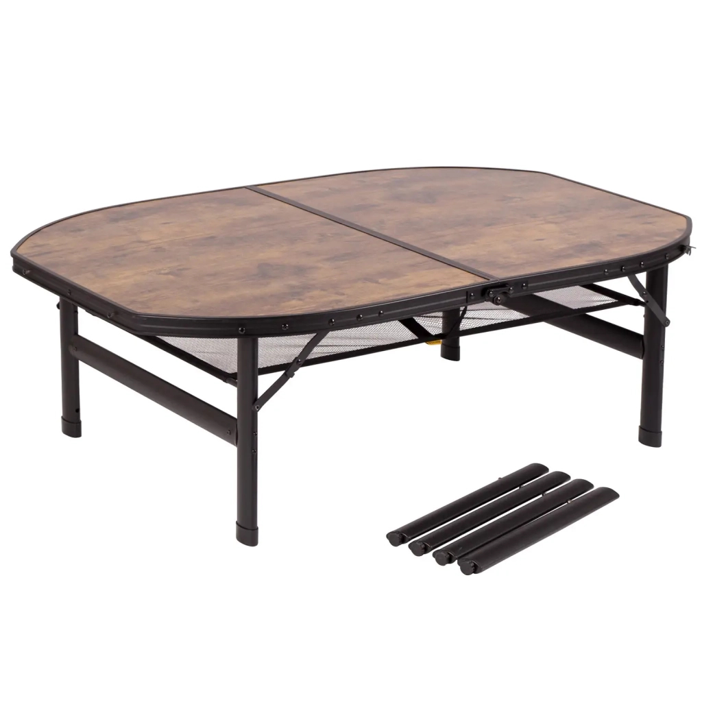Туристичний стіл Bo-Camp Melrose Oval 120x80 cm Black/Wood look (1404220) - изображение 2